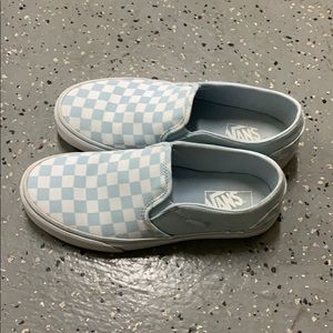Like new light blue women’s checkered vans